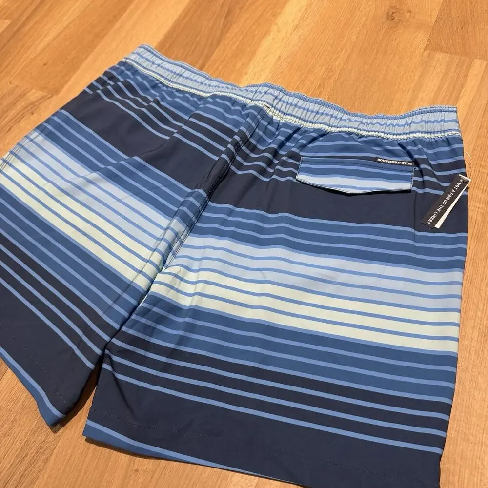 Southern Tide Wateree Stripe Water Short Aged Denim XXL NEW